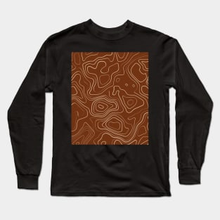 Terracotta Abstract Topography  Aeasthetic  Pattern Long Sleeve T-Shirt